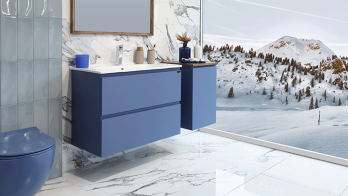 Banyo mobilyası markası, kışın renklerini banyo mobilyalarına taşıdı
